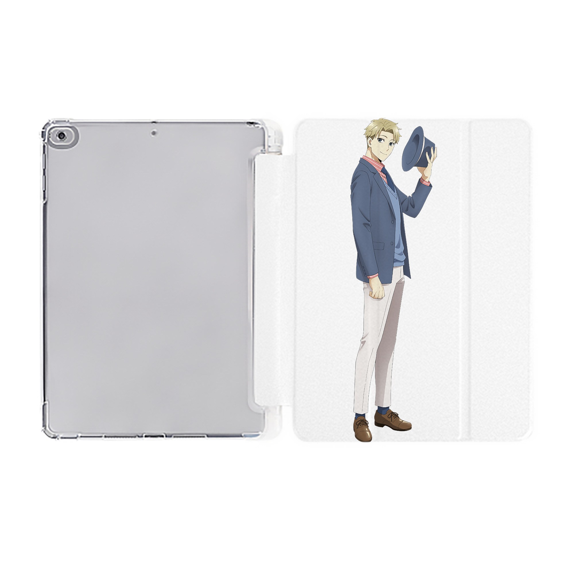 （画像用） SPY×FAMILY间谍家家酒 IPad ケース ペン収納付き 三つ折りスタンド PUレザー×シリコン 対応機種9.5/10.5/10.9インチ